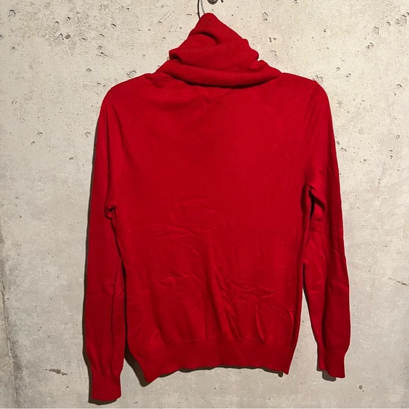 Ralph Lauren Women's M Turtleneck Sweater Red Viscose Cashmere Blend - Picture 5 of 5